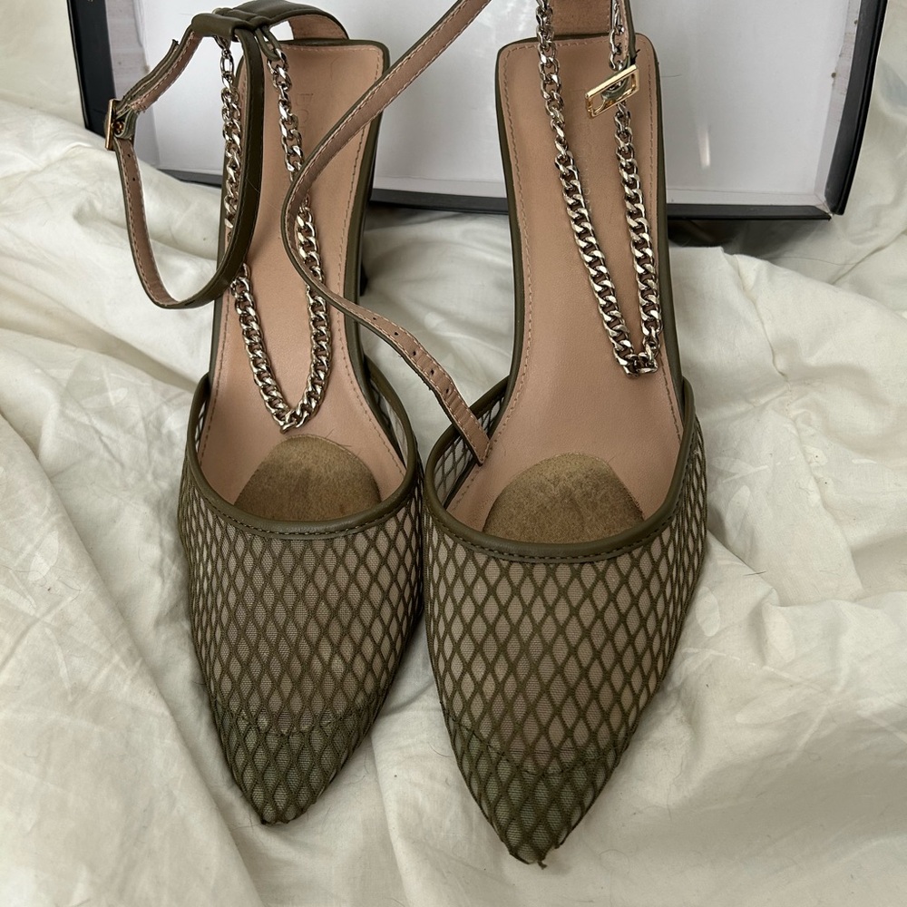 Bcbgeneration Olive Mesh Chain Heels - image 2